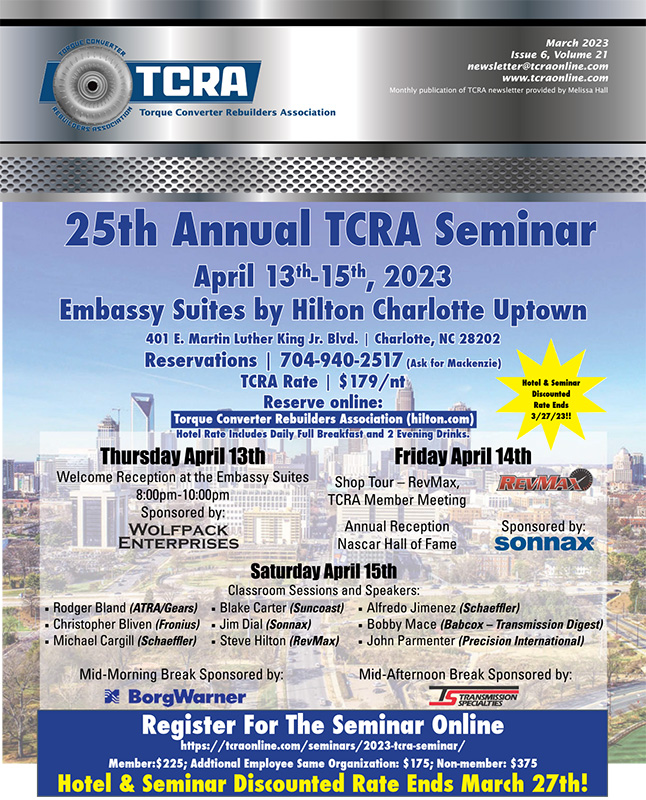 2023 TCRA March Newsletter Cover
