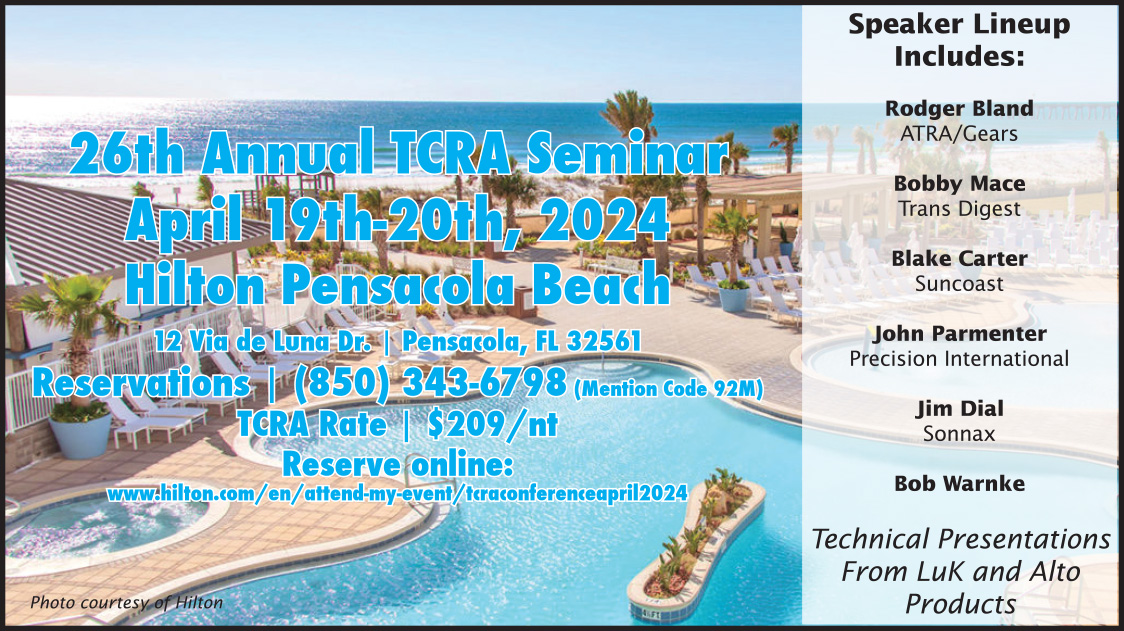 26th Annual TCRA Seminar April 19th-20th, 2024