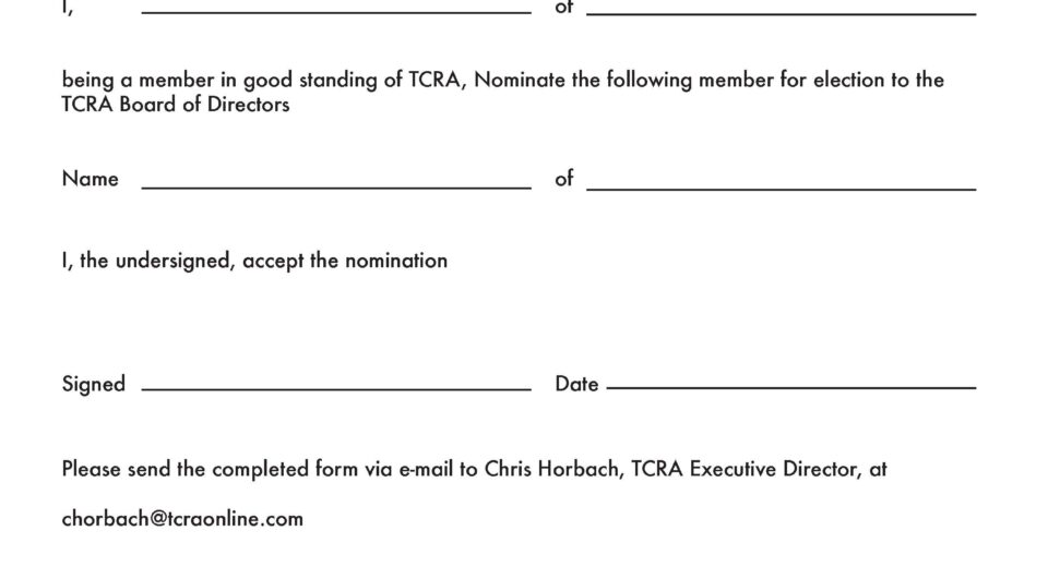 Board of Directors Nomination Form